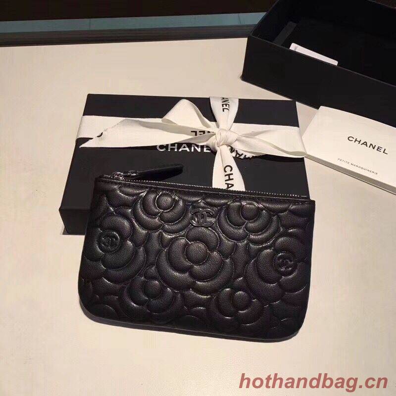 Chanel Sheepskin Leather 2256 Wallet Black