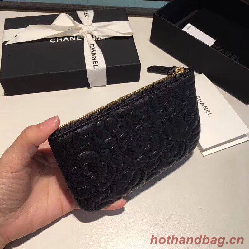 Chanel Sheepskin Leather 2256 Wallet Black