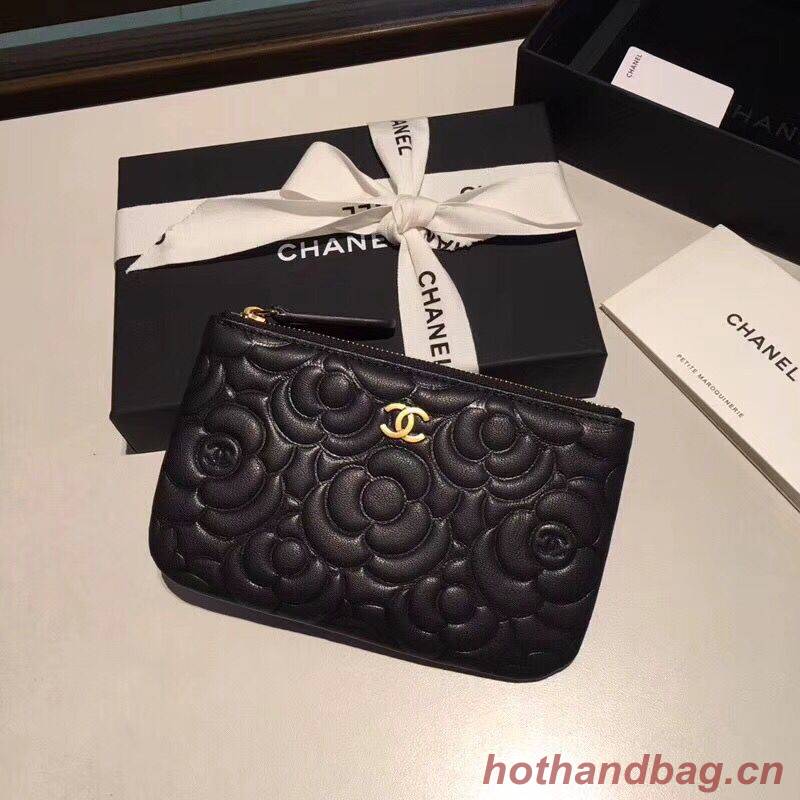 Chanel Sheepskin Leather 2256 Wallet Black