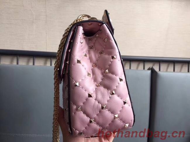 VALENTINO Rockstud medium leather shoulder bag 0123 pink