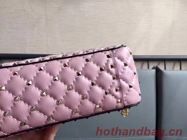 VALENTINO Rockstud medium leather shoulder bag 0123 pink