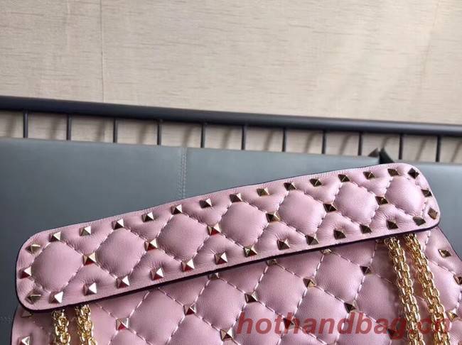 VALENTINO Rockstud medium leather shoulder bag 0123 pink