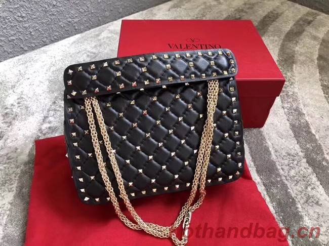 VALENTINO Rockstud spike medium shoulder bag 2601 black