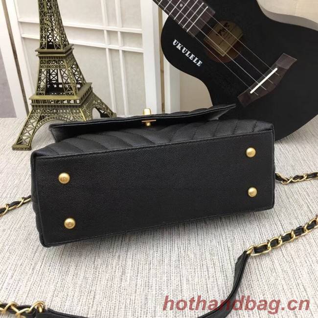 Chanel Flap Bag with Top Handle 36620 black