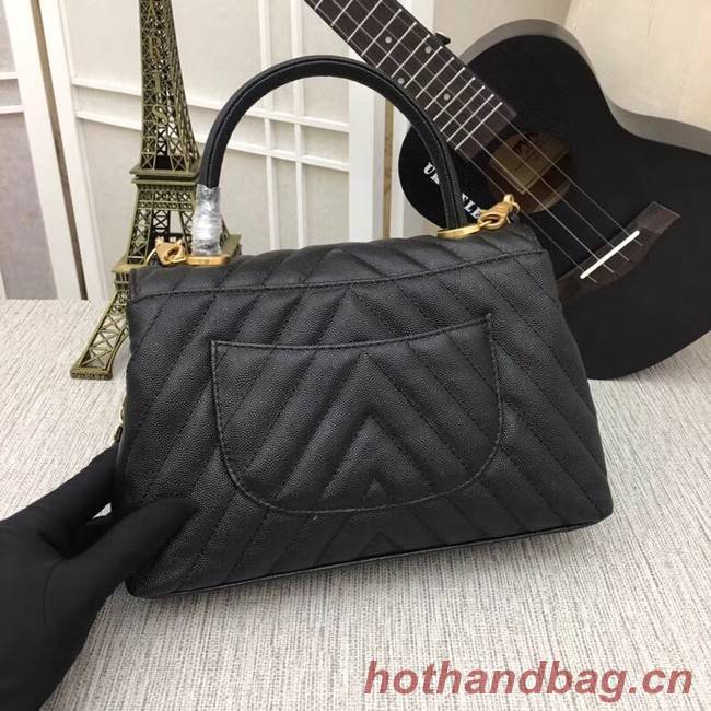 Chanel Flap Bag with Top Handle 36620 black