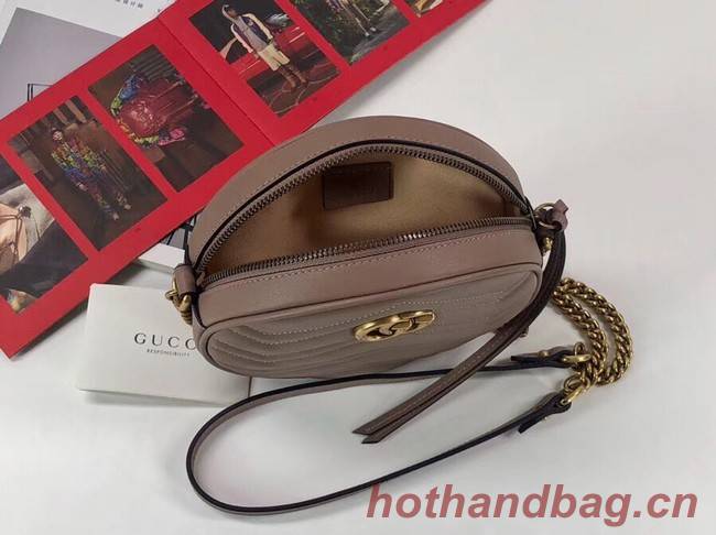 Gucci GG Marmont mini round shoulder bag 550154 Pink