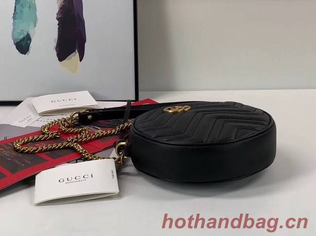 Gucci GG Marmont mini round shoulder bag 550154 black