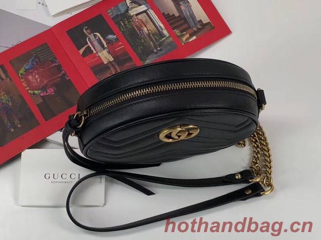 Gucci GG Marmont mini round shoulder bag 550154 black