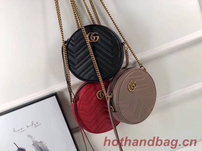 Gucci GG Marmont mini round shoulder bag 550154 black