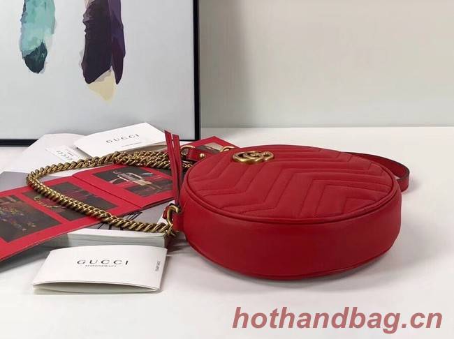 Gucci GG Marmont mini round shoulder bag 550154 red