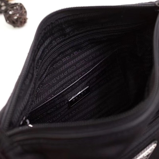 Prada Nylon and leather shoulder bag BT0909 black