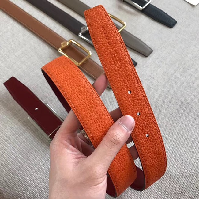 Hermes Quizz belt buckle & Reversible leather strap 32 mm H0739 Orange