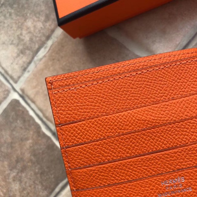 Hermes espom leather Wallet H2296 orange