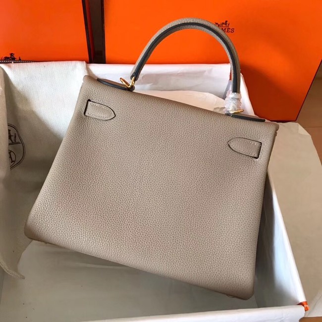 Hermes original Togo leather kelly bag KL320 grey