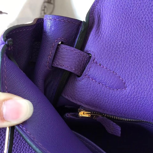 Hermes original Togo leather kelly bag KL320 purple