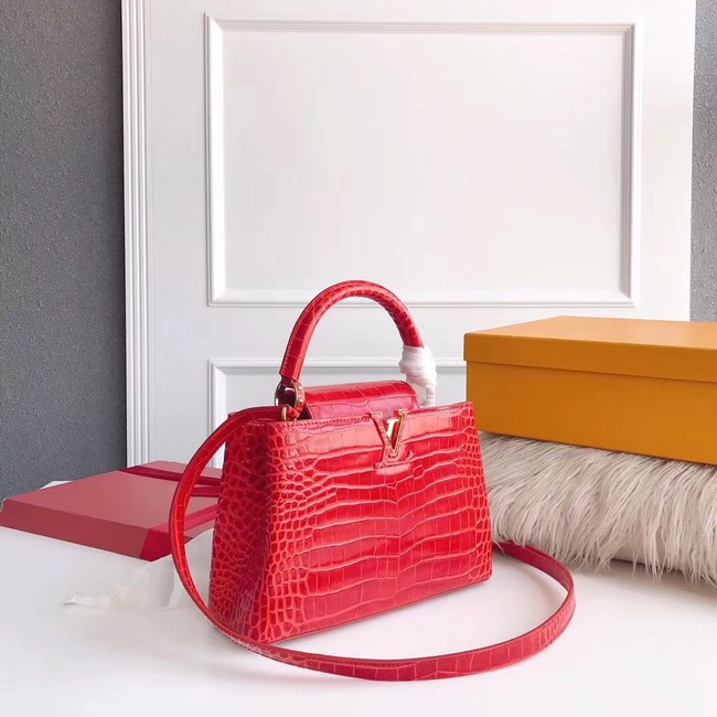 Louis vuitton original crocodile CAPUCINES PM M94587 red