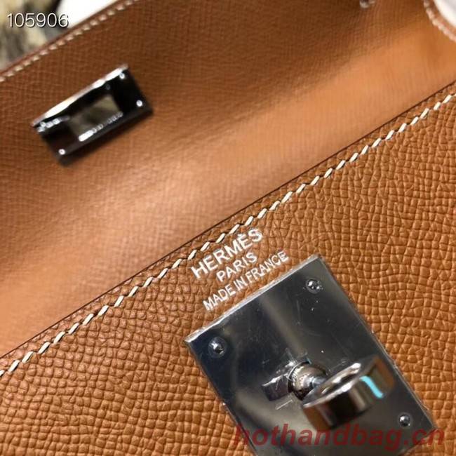 Hermes original Kelly Epsom Leather KL32 brown