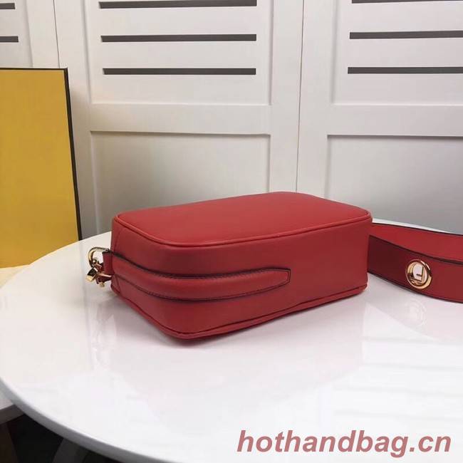 Fendi MINI CAMERA CASE Red leather bag 8BS019A