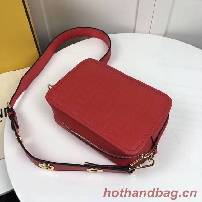 Fendi MINI CAMERA CASE Red leather bag 8BS019A