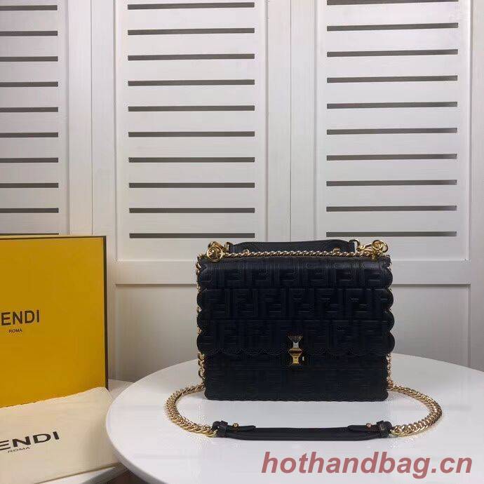 Fendi KAN I F leather bag 8BF053 Black