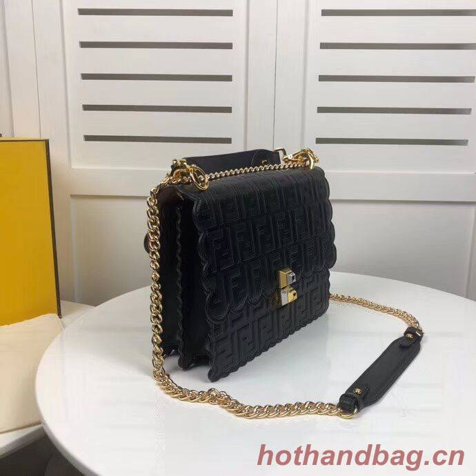 Fendi KAN I F leather bag 8BF053 Black