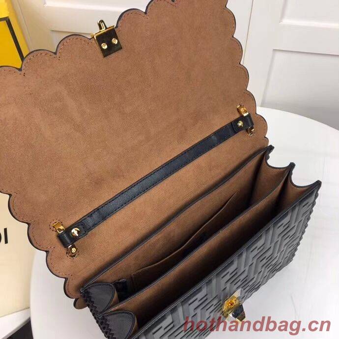 Fendi KAN I F leather bag 8BF053 Black