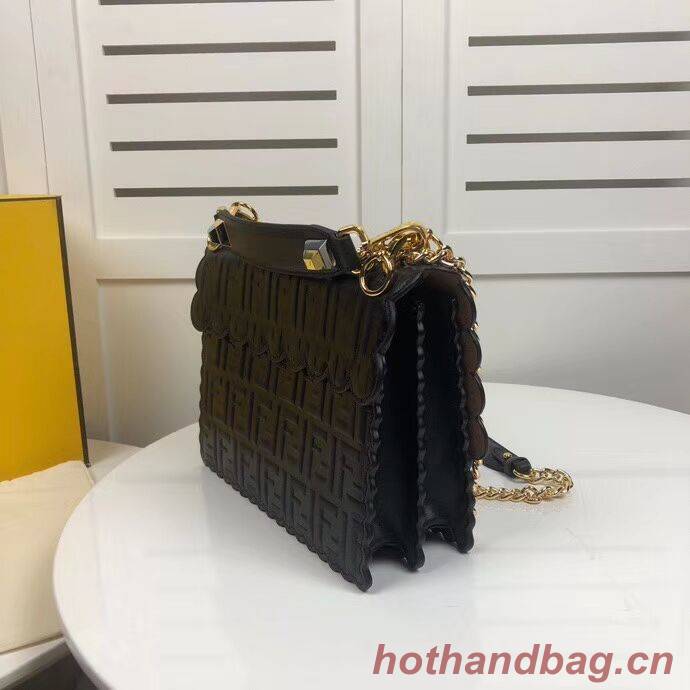 Fendi KAN I F leather bag 8BF053 Black