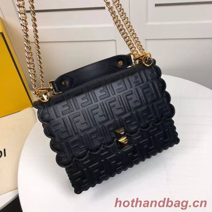 Fendi KAN I F leather bag 8BF053 Black