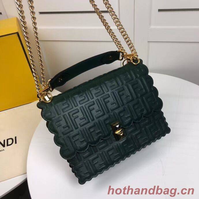 Fendi KAN I F leather bag 8BF053 green