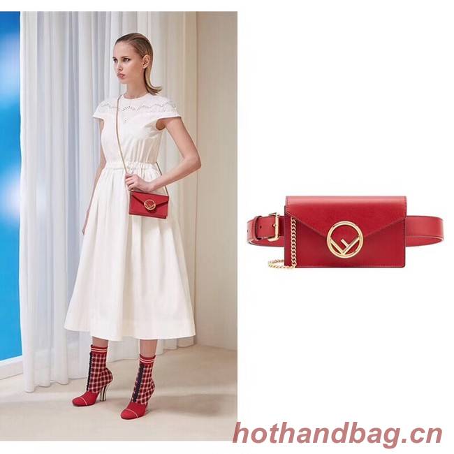 Fendi BELT BAG leather belt bag 8BM005 red