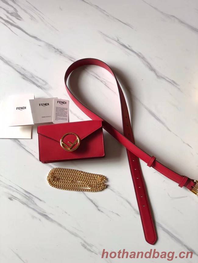 Fendi BELT BAG leather belt bag 8BM005 red