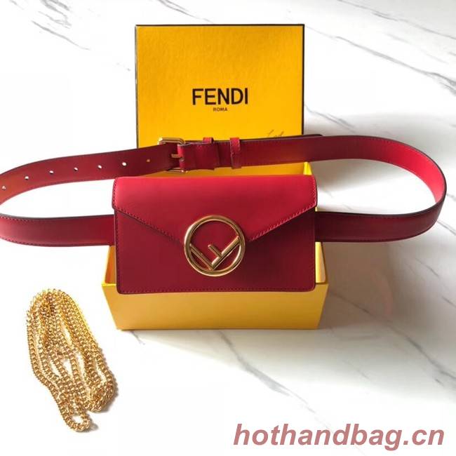 Fendi BELT BAG leather belt bag 8BM005 red