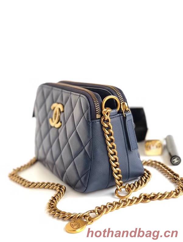 Chanel classic clutch with chain A94105 blue