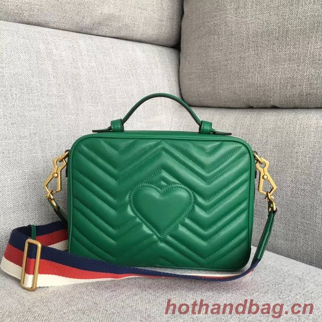 Gucci GG Marmont small shoulder bag 498100 green