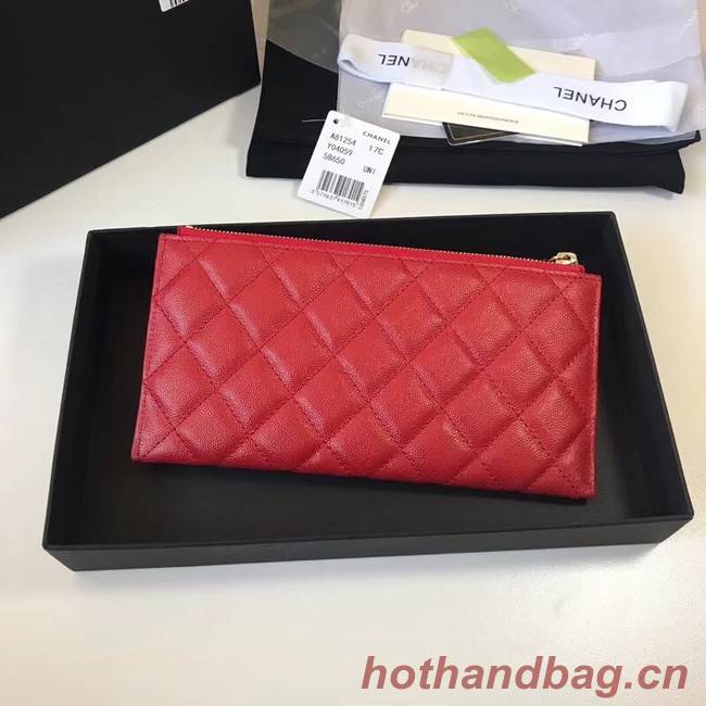 Chanel boy chanel pouch Calfskin & Gold-Tone Metal A81254 red