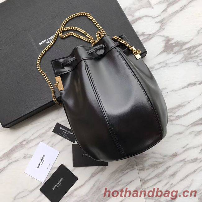 SAINT LAURENT Teddy leather bucket bag Y550168 black