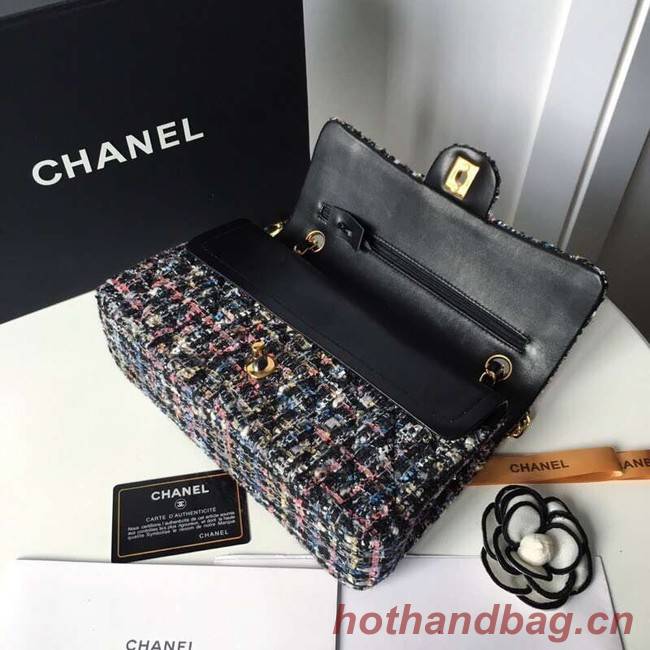 Chanel classic handbag Tweed Braid & Gold-Tone Metal A01112-3