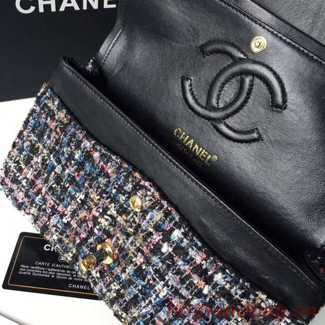 Chanel classic handbag Tweed Braid & Gold-Tone Metal A01112-3