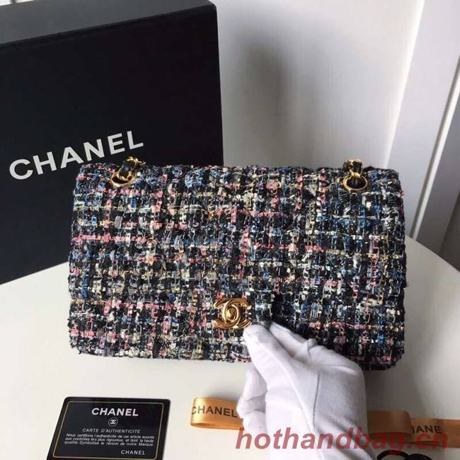 Chanel classic handbag Tweed Braid & Gold-Tone Metal A01112-3