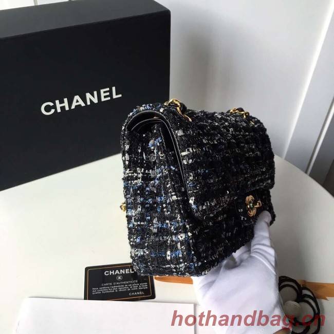 Chanel classic handbag Tweed Braid & Gold-Tone Metal A01112-4