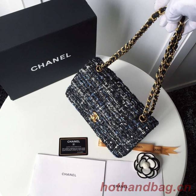 Chanel classic handbag Tweed Braid & Gold-Tone Metal A01112-4