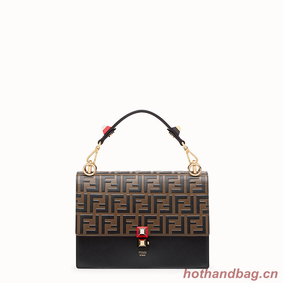 FENDI KAN I Black leather bag 8BT283A