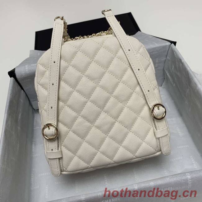 Chanel Grained Calfskin & Gold-Tone Metal backpack AS0003 creamy-white