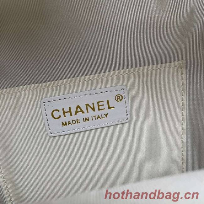 Chanel Grained Calfskin & Gold-Tone Metal backpack AS0003 creamy-white