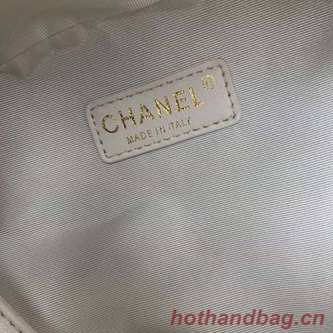 Chanel Grained Calfskin & Gold-Tone Metal backpack AS0004 creamy-white