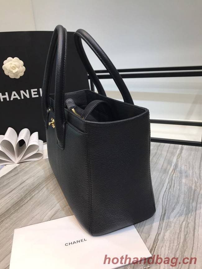 Chanel Calfskin & Gold-Tone Metal A91868 Black