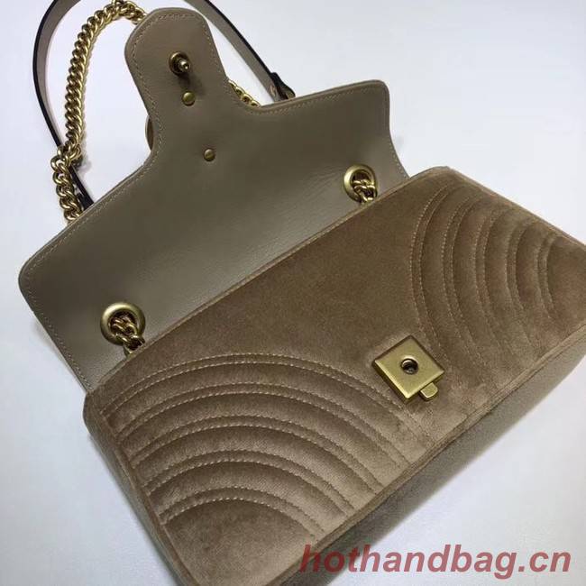 Gucci GG Marmont velvet medium shoulder bag 443497 Khaki