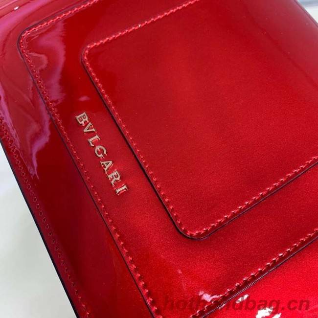 BVLGARI Serpenti Forever metallic-leather shoulder bag 34559 red