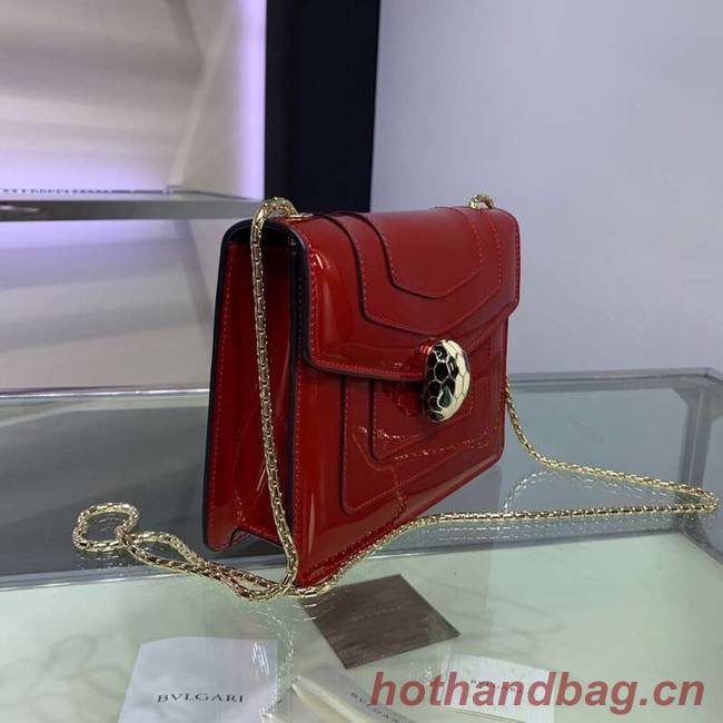 BVLGARI Serpenti Forever metallic-leather shoulder bag 34559 red