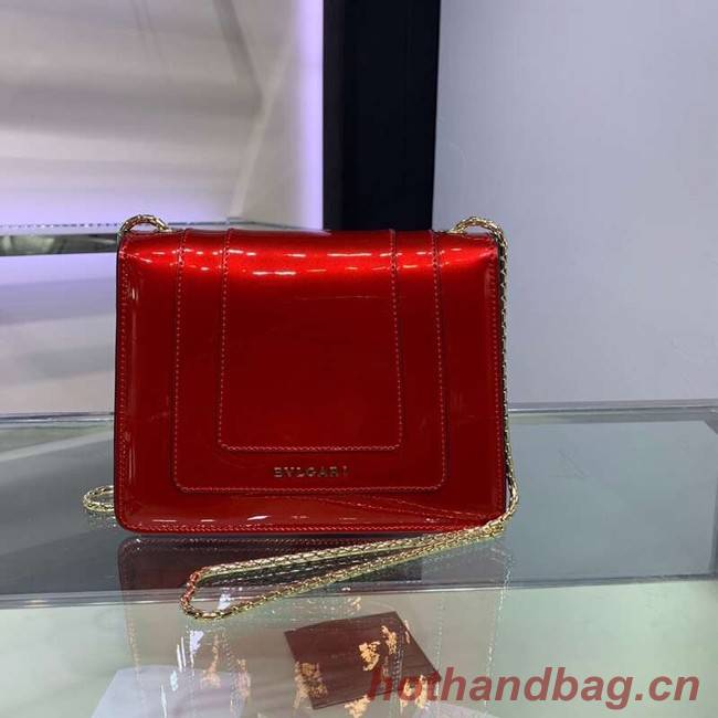 BVLGARI Serpenti Forever metallic-leather shoulder bag 34559 red